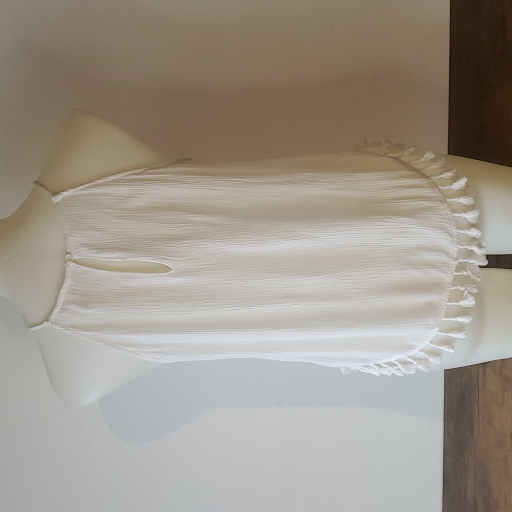 Coachella Collab Gypsy Boho Tank with white tassels & pearl buttons - Picture 9 of 13